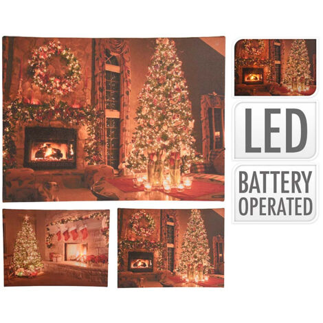 Tableau décoratif avec led 38x1,5x28cm modèle cheminée (1/3)