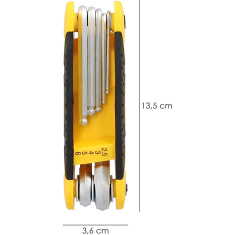 Jeu De 8 Clés Allen Pliantes - Taille 1.5 à 10 Mm, Acier CR-V, Idéal Pour Vélo, Moto Et Bricolage