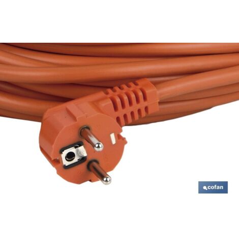 Rallonge Bipolaire Avec Câble Latéral T/T 16a250v 25m Orange (1/3)