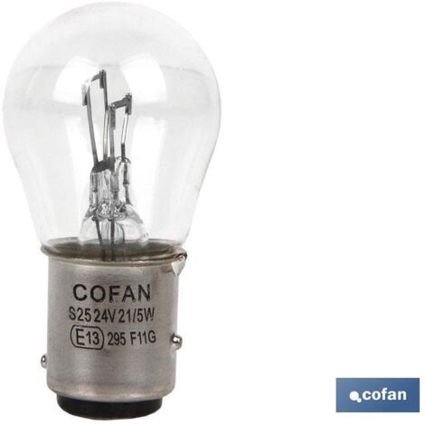 Lampe Cofan 2 pôles p21/5w (ba15d) 24v