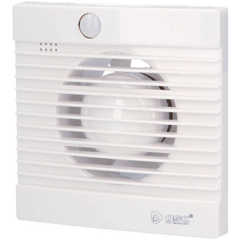 GSC – Aspirateur domestique avec détecteur de mouvement 15W – Débit d'air 80m3/h – Installation murale, plafond ou fenêtre – Matériau ABS durable