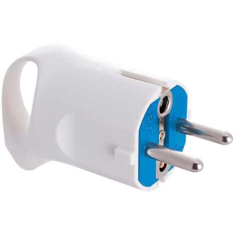Prise Schuko 4,8mm 16A 250V t/tl Blanc avec Anneau pour Extraction Facile Solera 6566A (1/2)