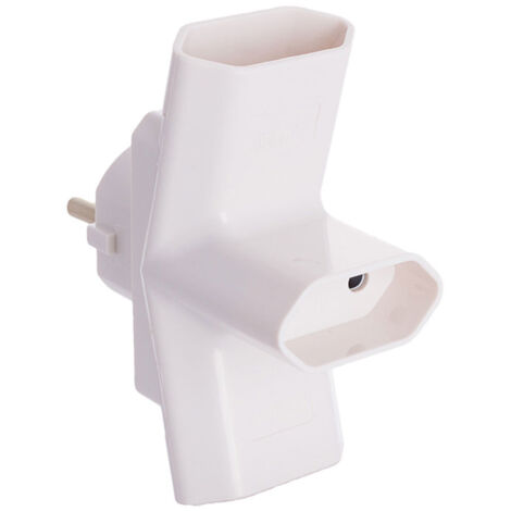 Prise Triple Bipolaire 16A 250V 4mm 3680W Blanc Solera 15097 (1/2)