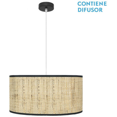 Suspension Natasha 2xe27 Noir/Roseau Regx50x50 Cm (1/2)