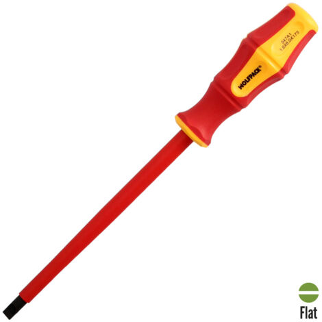 Destornillador Plano Aislado Certificado VDE 1.000 V. Medida 1,6x Ø 8,0 x 175 mm. (1/5)