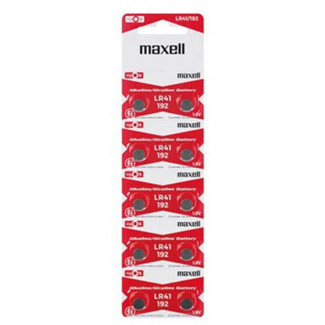 Blister de 10 piles bouton alcalines Maxell LR41 (1/2)