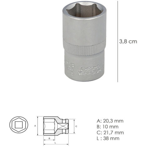 Clé à Douille En L Double Embout 1/4 De Pouce - 14 Empreintes Hexagonales, En Acier, Neuve