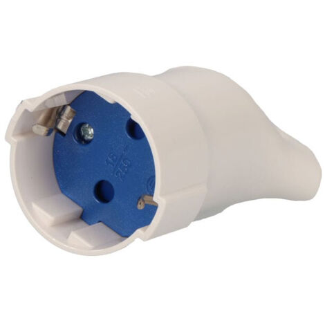 Socle Schuko 4,8mm 16a 250v t/tl blanc. Avec anneau pour un retrait facile. soléra 5019a. (1/2)