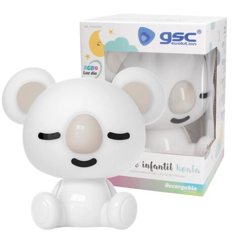 AmmToo Koala Veilleuse Enfant Silicone Douce - Rechargeable USB, Variateur Lumière Et Minuterie 30min
