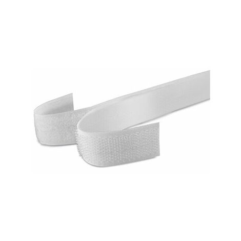 Bande Velcro auto-adhésive double face 12 m - Blanc