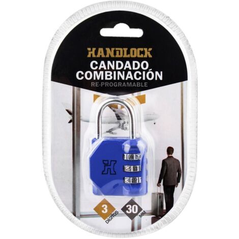 Cadenas à Combinaison 3 Chiffres SISAV - Alliage Zinc - Pour Casiers, Sacs, Valises - Bleu