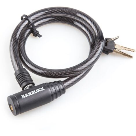 Câble antivol antivol pour vélo avec clé 1,0x65 cm noir (1/2)