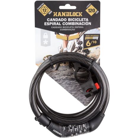 Antivol Vélo à Code 4 Chiffres - Chaîne Acier Trempé 1,2x120 Cm, Avec Support De Montage