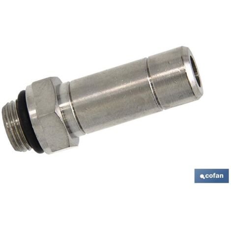 Pointe cylindrique mâle lisse en laiton et nickel. T-6R-1/8