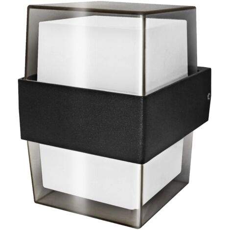 Applique murale d'extérieur LED Luxe ip54 matel carré 10w neutre (1/2)