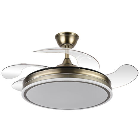 Ventilateur de plafond LED Bayomo avec télécommande 59W 6980lm 107cm couleur cuir (1/2)