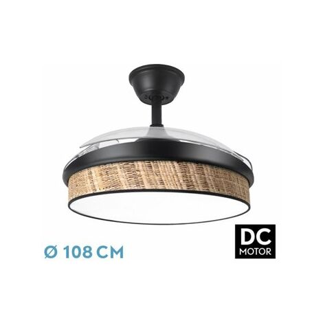 Ventilateur DC Moda 72 W noir/gris foncé, 108 cm, 7200 lm, télécommande 3CCT (1/2)