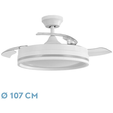 Ventilateur Cerrato Blanc DC 72W 3 Pales Déployables (1/2)