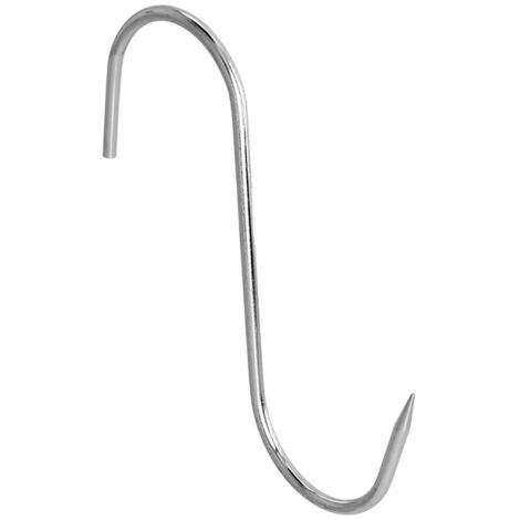 Crochet de boucher en inox n°7 mesurant 220 x 10 x 220 mm. (1/5)