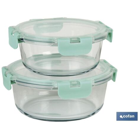Lot De 2 Récipients Borosilicates Modèle Agatha 620 Ml - 950ml
