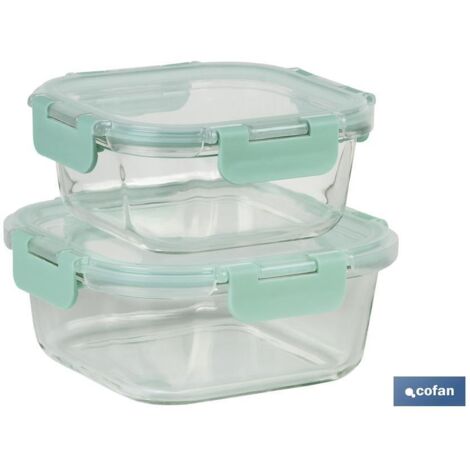 Lot De 2 Récipients Borosilicates Modèle Agatha 520 Ml - 800 Ml