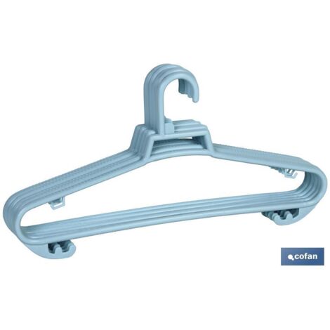 Pack de 6 cintres bleu clair modèle Oslo 38x18 cm