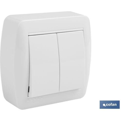 Interrupteur double surface modèle Atlantis10a blanc (1/3)