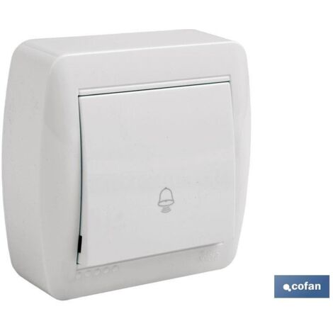 Bouton poussoir Surface Bell modèle Atlantis 10a blanc (1/3)