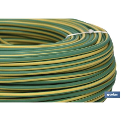 Câble Électrique H07 V-K 3G1,5 Mm² – 5 Mètres – Noir/Bleu/Jaune-Vert – Électraline 25138