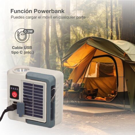 SURENHAP Lampe de poche solaire Lampe de Poche Rechargeable à Manivelle Solaire Torche Dynamo d