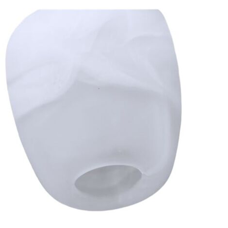 Abat-jour pour lampe à huile en verre opale NAVEL, brillant, 15 x 16 cm, ouverture de 14 cm