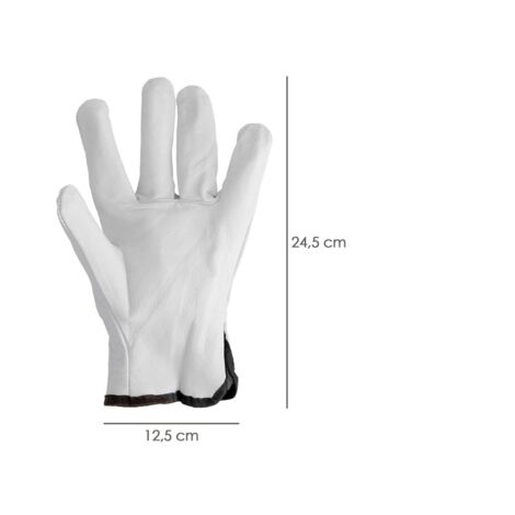 Gants De Dressage Schwenkel Taille 6 – Blanc, Coton Tricoté, Paume En Cuir
