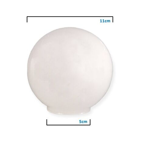 Tulipe en Verre Opale de 11cm de Diamètre avec Ouverture de 5cm