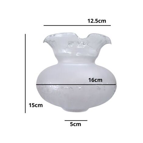 Tulipe en verre Córdoba transparent 16x15cm ouverture 5cm