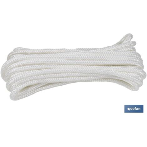Écheveau de cordon polyester renforcé 5 mm 10 m blanc (1/4)
