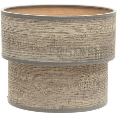 Abat-jour de table en bois gris Double Smile E14 (18x16x16cm) (1/2)