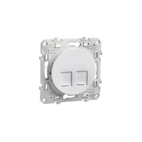 Cache 2 connecteurs RJ45 Odace blanc SCHNEIDER S520410