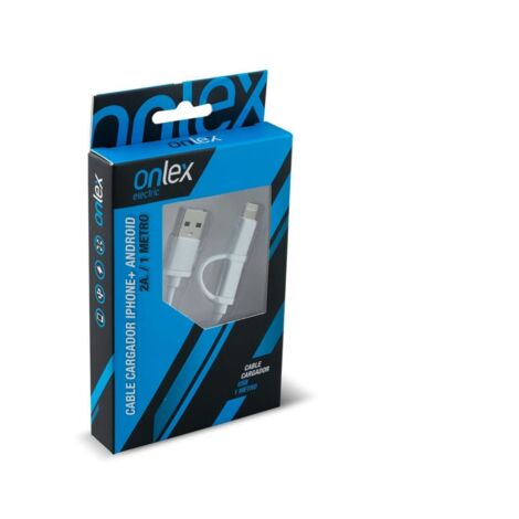 Câble chargeur ONLEX iPhone + Android 2A 1 mètre