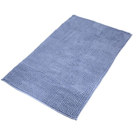 Tapis de bain en chenille de polyester 50x80 cm. Bleu. (1/5)