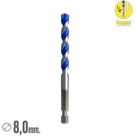 Lot De 6 Forets Hexagonaux – Tailles 8, 10, 12, 14, 17, 19 Mm – Pour Perceuse, En Acier Allié