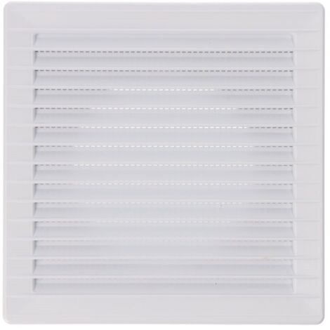 Grille de ventilation carrée encastrable de Ø10cm avec moustiquaire fabriquée en ABS de couleur blanche 17x17x1cm EDM (1/3)