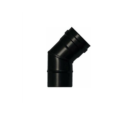 Coude de poêle vitrifié mat pellet 45° 80 mm – Raccord fumisterie pour systèmes de chauffage à pellet – Connexion sûre et efficace – Exojo (1/2)
