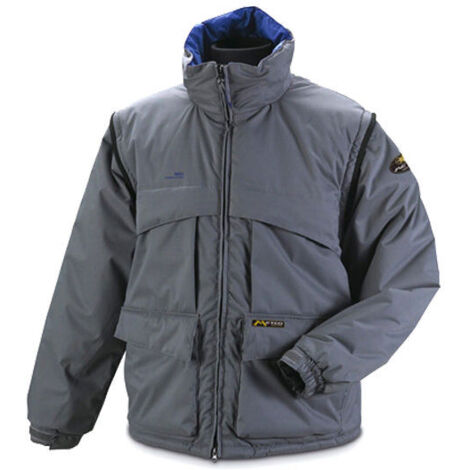 Doudoune Homme A Capuche Amovible Col Montant Manches Longues Poignet