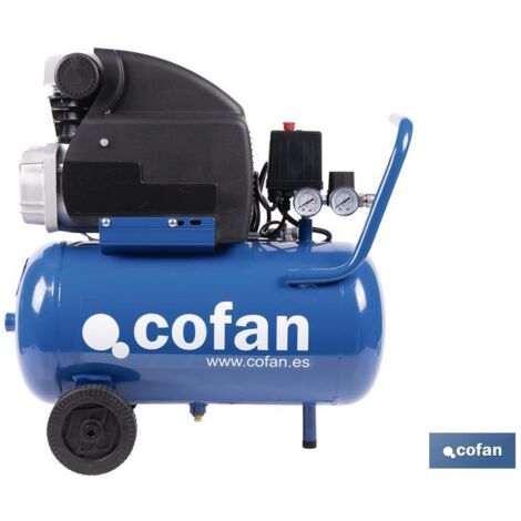 Compresseur d'air à piston coaxial avec moteur de 2 CV et réservoir de 24 l (8 bar à 2850 tr/min) compresseur monophasé 230 V (1/5)