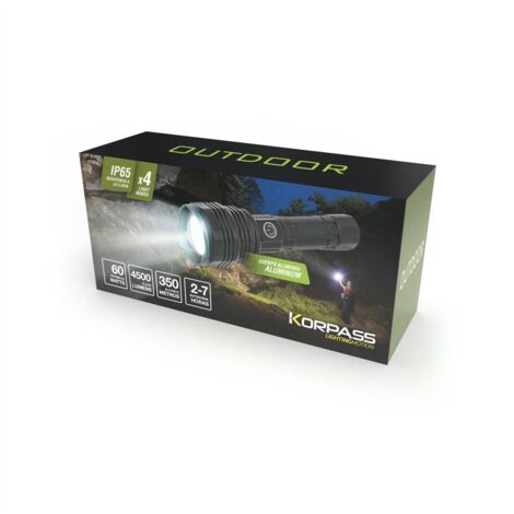 Lampe Torche LED, Lampe de Poche Tactique UV, 500 Lumens Puissante, 4