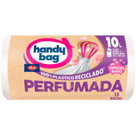 HANDY BAG Sac poubelle « Albal » pour salle de bain 45x45cm en matériau recyclé blanc (10l) (Sac de 18 unités) (1/2)