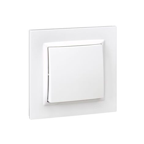 Poussoir blanc "Série 10" en plastique 10A 230V IP20 8,4x4,5x8,4cm SIMON