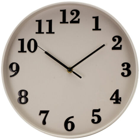 Fabrilamp - Horloge murale de (30 x 5 cm, avec aiguilles de mouvement continu, maquillage rose (pile AA non fournie). (1/2)