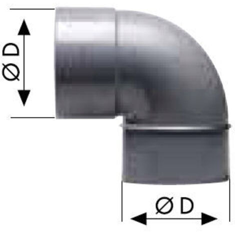 Coude PVC M - H 90° DE40 – Raccord d'évacuation rigide en PVC – Résistant à la corrosion – Pour installations d'évacuation eau chaude/froide – Crearplast - CMH-106