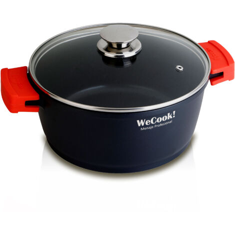 Cocotte haute Wecook Ø16x8cm avec couvercle en verre série "Ecostone" 5mm (1/5)